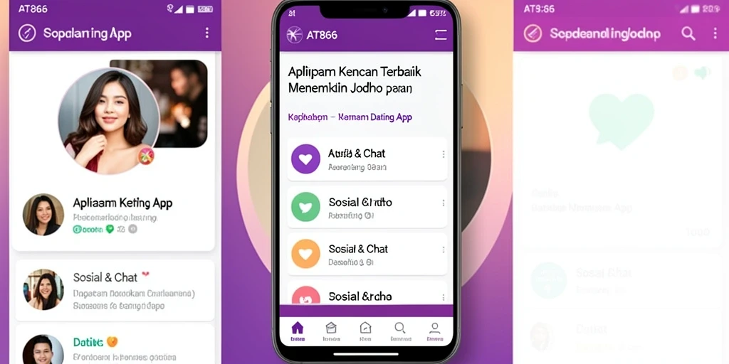 Tampilan intuitif aplikasi AT866 untuk kencan dan interaksi sosial.