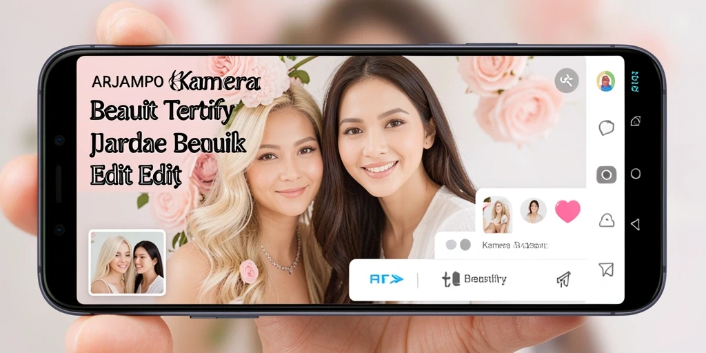 Tampilan antarmuka utama aplikasi RAJAMPO dengan fitur Kamera Beautify.