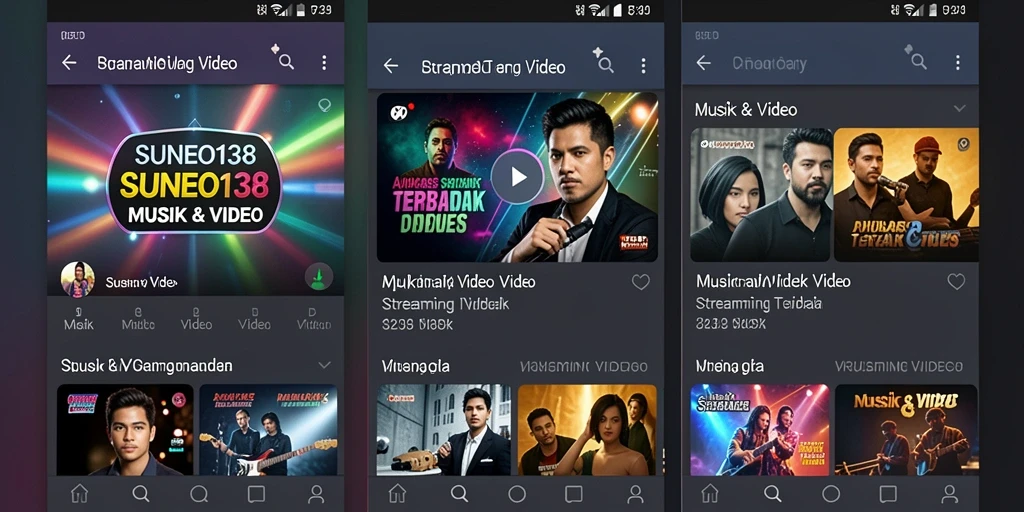 Tampilan antarmuka aplikas SUNEO138 untuk streaming video yang menarik.