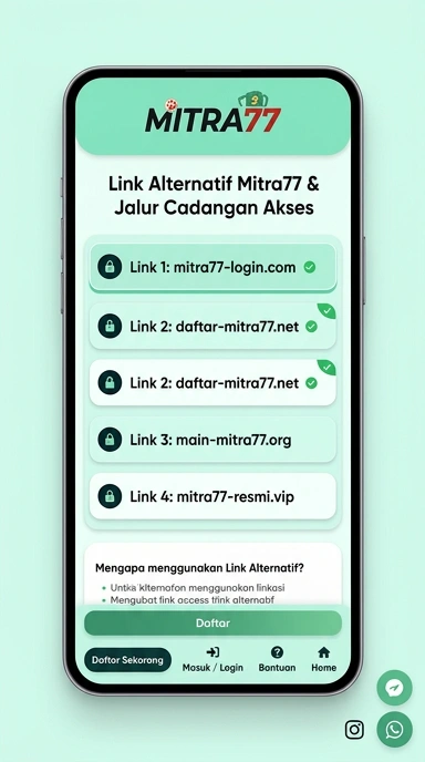 Tampilan link alternatif mitra77